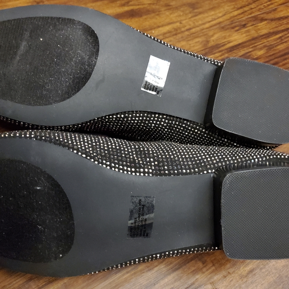 Steve Madden Black Rhinestone Loafers Women Size 9 - Picture 5 of 6